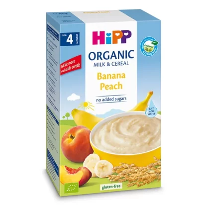 HiPP Banana Peach Organic Milk & Cereal 250 g